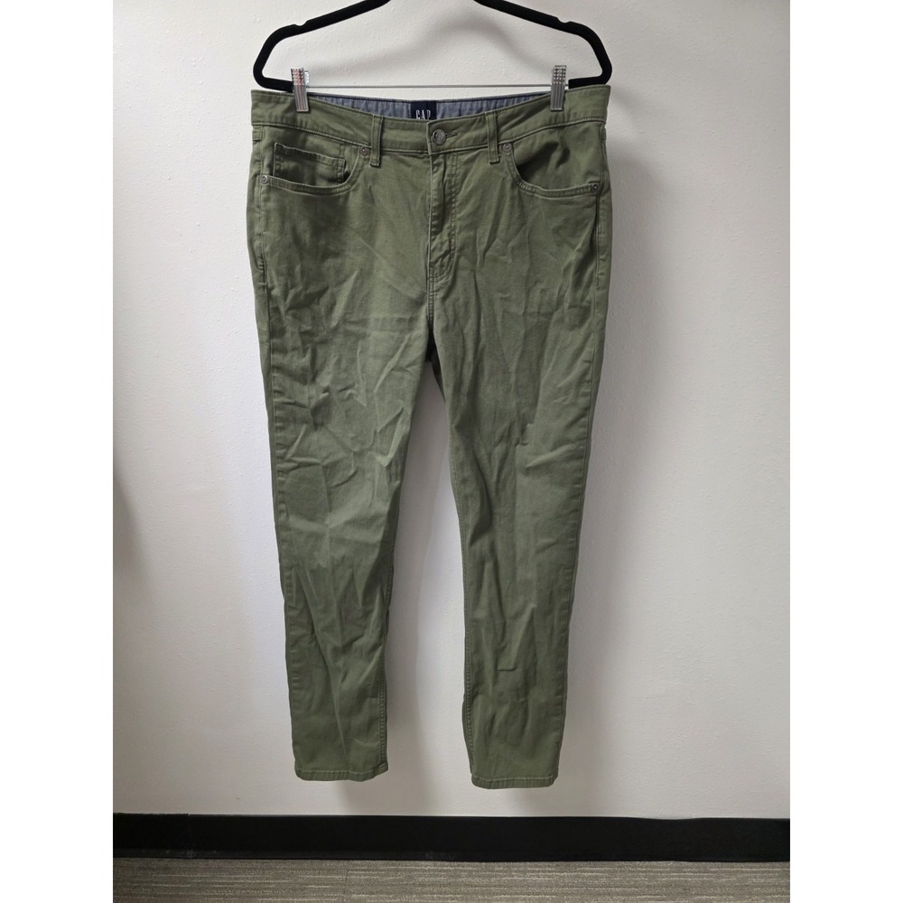 GAP Men's Sz 36x32 Tan Khaki Pants‎ Chinos Slim Fit Casual Work Trousers Olive